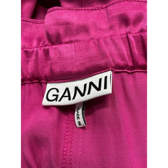 Ganni Washed Satin Pink Pocket Pants Size 38 - Picture 4 of 5